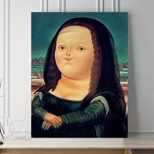 Cute Abstract Mona Lisa Art Print Poster Wall Pictures,Modern Portrait Quote Canvas Painting Custom Home Decor Photo Printing
