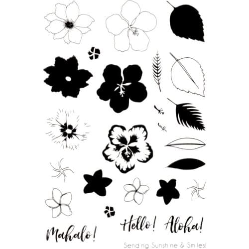 Clear Stamps News Hello Petal Leaf Flower Scrapbooking Material DIY Photo Cards Account Rubber Stamper Transparent Stamp Sellos