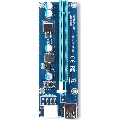PCI-E PCI E Express 1X to 16X Riser Card +USB 3.0 Extender Cable SATA 15 Pin-6Pin Power Cable 60CM for bitcoin mining miner