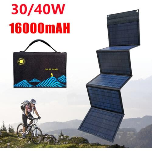 30/40W Panel Folding Bag USB+DC Output Solar Charger Outdoor Portable Power Supply Portable Foldable Solar Charging Device