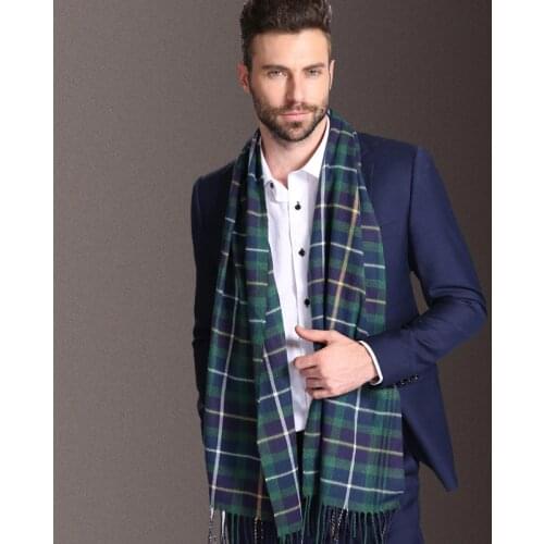 2020 New Europe Fashion Shawl Scarves Men Winter Warm Tartan Scarf Business Sjaal Plaid Cotton Wraps Bufanda Foulard