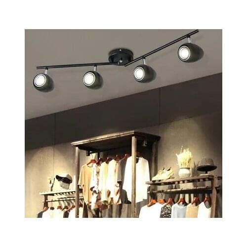 Modern minimalist black and white ceiling lamp living room creative track light spotlight 360 degree rotating acrylic lighting