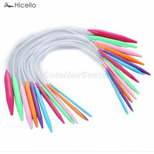 12pcs/set Circular Knitting Needles ABS plastic tube colorful Crochet soft 4mcm/80cm 3.5mm-12mm sew plane round weave Hicello