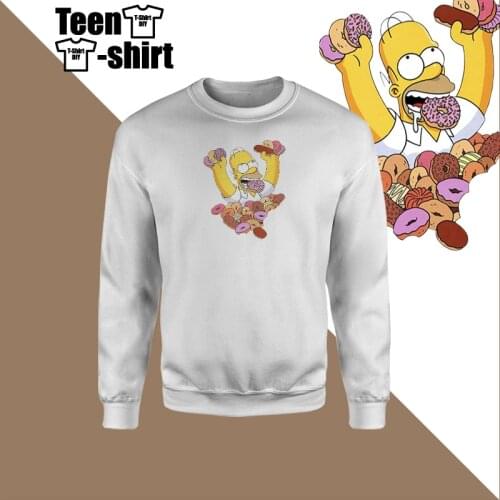 Sweatshirts Men Women Printed Homer Simpson Mens Sweatshirt in White Personalized Anime harajuku Clothing