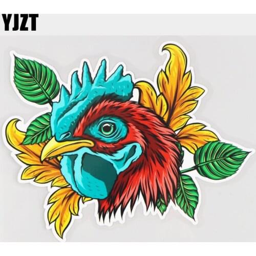 YJZT 17.6×13.6CM Beautiful Rooster Window Decoration Bumper Stickers Creative Car Accessories 21A-0730