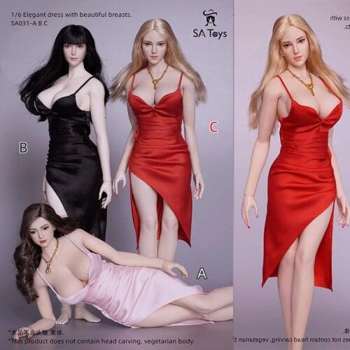 1/6 Female Evening Sling Dress Skirt Clothes Fit 12inch TBL PH Body Action Figure Accessory