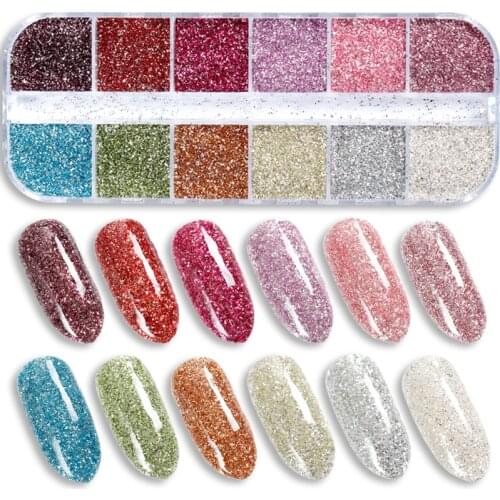 1 Box High Quality Nail Glitter Pigment Mirror Sequins Dust powder Nail Art Holographic Chrome Dipping Powders Manicure Tool