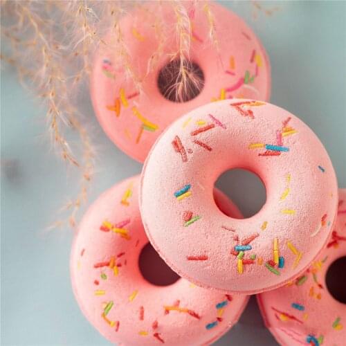 1pc Creative Donut Bath Salt Ball Explosion Bath Balls Effervescent Bubble Bomb Bath Shower Balls And Body Gift Sets 2021