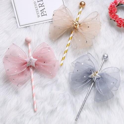 1pc Girl Straw Bow Cake Topper for Birthday Party Decor Star Dessert Princess Love Gifts Baby Shower Baking Supplies
