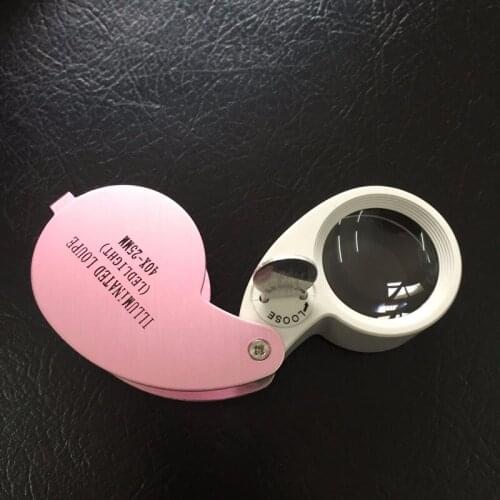10PCS 4X25mm Pocket Magnifier LED Illuminated Magnifying Glass Jewelry Appraisal Diamond Inspection Loupe
