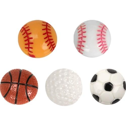 Resin Accessories Round Flat Back Balls Pattern DIY Crafts Supplies Phone Case Stickers Handmade Jewelry Materials 2.3 cm 10 pcs
