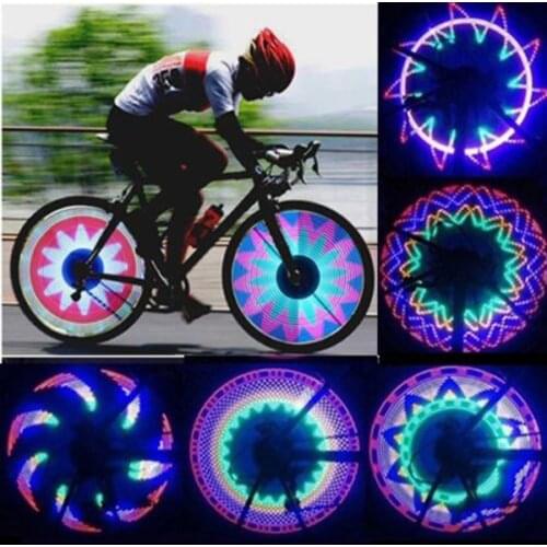 32 LED Mode Cool 2 Side Night Waterproof Wheel Signal Lamp Reflective Rim Rainbow Tire Bikes Bicycle Fixed Spoke Warn Light 2018