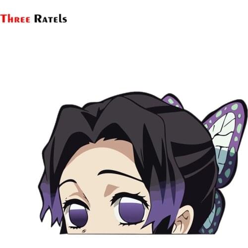 Three Ratels FC76 3d Anime Shinobu Kocho Peeking Sticker Decal On Car Wall Stickers Bedroom Guitar Laptop