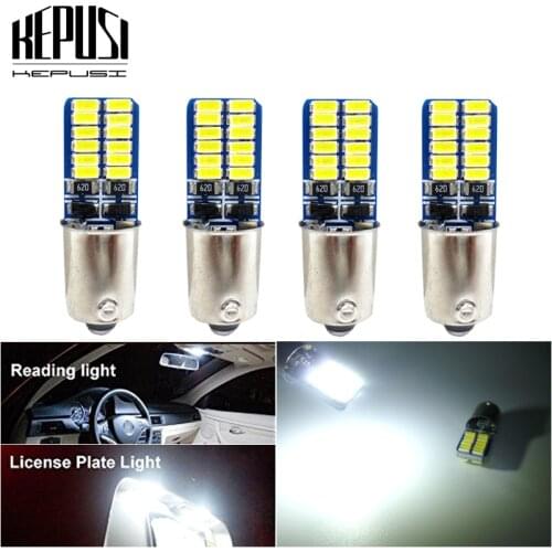 4pcs T11 ba9s 3014 led canbus lamp Error Free T4W h6W LED interior Reading Lights car marker light parking BULBS Car Light White