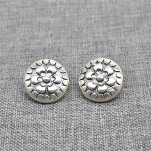 4pcs of 925 Sterling Silver Round Flower Button Clasps for Floral Blossom Bracelet Spacer