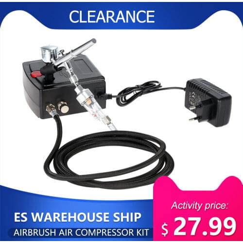 KKmoon 100-240V Airbrush Spray Gun Gravity Feed Dual Action Airbrush Air Compressor Kit for Art Painting Manicure Air Brush
