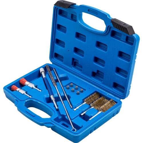 Universal Injector Seats Cleaning Brush Set Cleaning Diesel Injectors Tool 14pcs