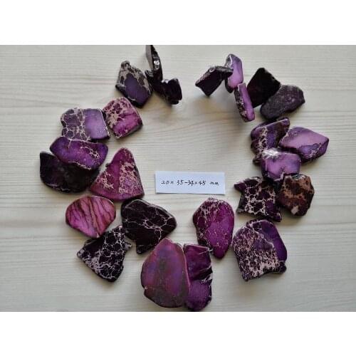 B0085 20x35-34x45mm Top-drilled Purple Sea Sediment Imperial Emperor Gems Stone Loose Beads 14.5'' Jewelry Making DIY