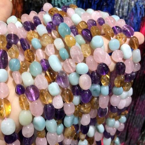 Natural Semi Precious Stone Beads Color Gem Irregular Shape DIY For Making Necklaces And Bracelets 38CM 8x10mm
