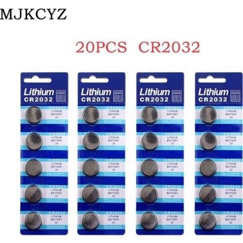 20pcs2032 button battery 3V button lithium battery watch remote control calculator dl2032 5004lc CR2032 ecr2032