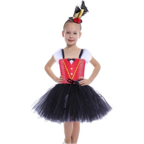 Ringmaster Children Party Dresses Girls Tutu Dress Fancy Halloween Costume Carnival Circus Clown First Birthday Baby Clothes