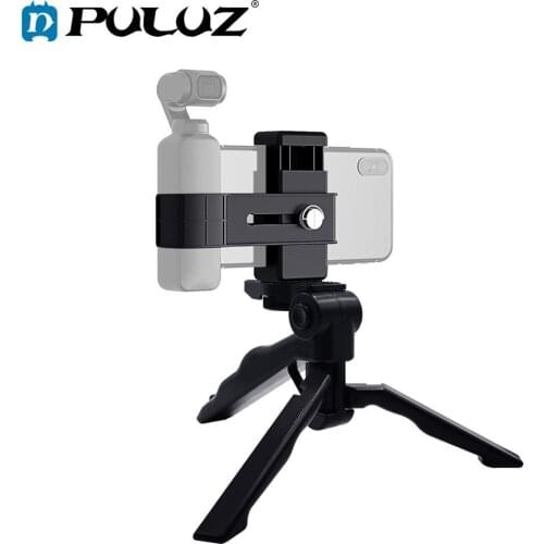 PULUZ Phone Fixing Clamp 1/4 inch Holder Mount Bracket+Grip Folding Tripod Mount Kits For DJI OSMO Pocket/Pocket 2 Accessories