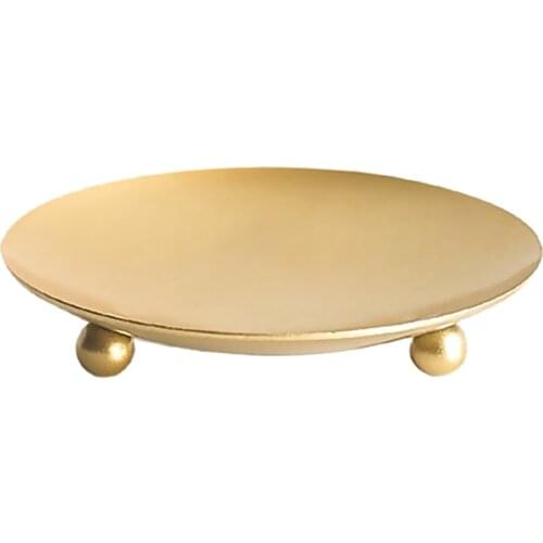 Exquisite Gold Candle Table Tray Base Iron Tray Wedding Decoration Tray Candle Holder Tray Base For Wedding Holiday Decoration