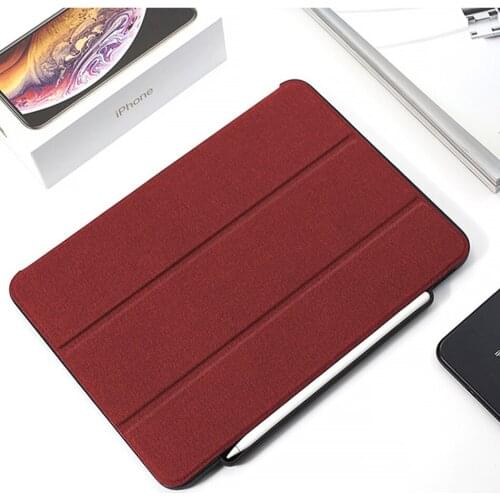 Smart Texture Leather Cases For iPad Pro 11 Trifold Stand PC Back Tablet Cover For New iPad 11" 2018 Shock Proof Shell Funda Bag