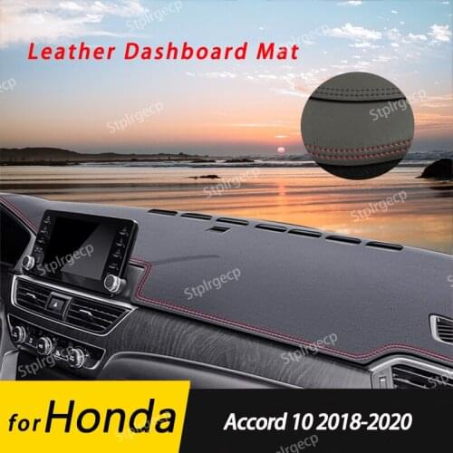 For Honda Accord 10 2018-2020 Leather Anti-Slip Mat Dashboard Cover Pad Sunshade Dashmat Protect Carpet Accessories
