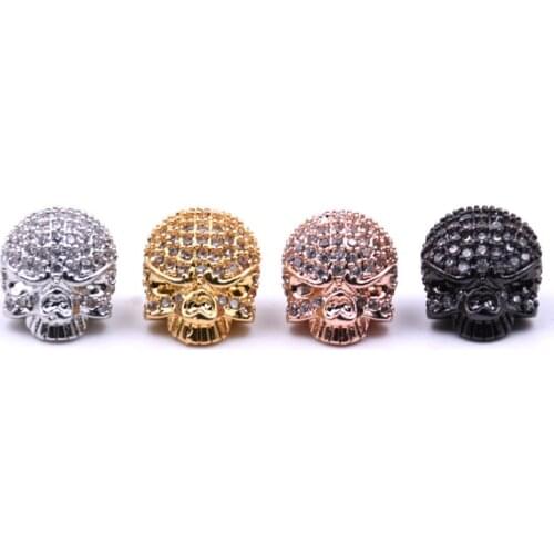 KANGKANG Hot Selling pave CZ 4 color skull Jewelry Accessories de bijoux Smykker 2018 Bracelet accessories