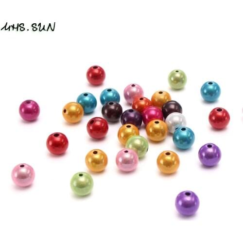 MHS.SUN Fashion Acrylic Miracle Beads 18MM Chunky Colorful Loose Round Beads For Child DIY Necklace Bracelets Jewelry
