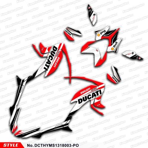 Aftermarket Custom Decals for DUCATI Hypermotard Hyperstrada 821 939 2013 2014 2015 2016 2017 2018, Style No.DCTHYMS1318003-PO
