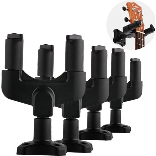 Guitar Hook Hanger Wall Stand for Electric Acoustic Bass Guitar Part Accessories Black 4 Pcs