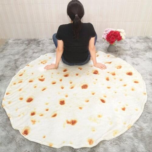 Pizza-shaped Blankets Household Sofa Bed Blankets and Picnic Blankets Diameter-100CM-180CM Blankets for Beds