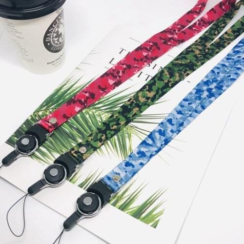 Phone Straps Luxury Classic Love camouflage mobile phone lanyard ID Badge Holders Neck Straps with Keyring for Samsung iPhone