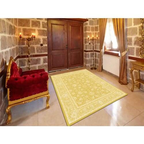 Chenille Carpet, Yellow Patterned Rug, Interior Design, Home Decoration, Decor,Carpet, Oriental Rug, Old Looking New Rug