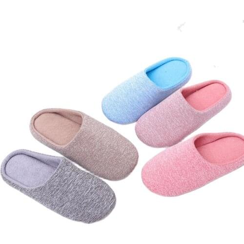 Slippers Women Indoor House Plush Soft Cute Cotton Slippers Shoes Non-slip Floor Home Slippers Bedroom Autumn Solid Color