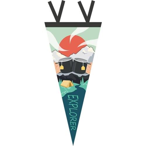 Outdoor Camp Pennant Flag Camping Tent Triangular Flag Decoration Double Camp Hanging Pennant Flag Camping Equipment Refined