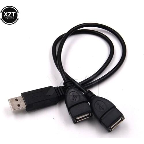 USB 2.0 A Male To 2 Dual Female USB Y Splitter Transfer Data Hub Power Cord Adapter Charging Extension Cable For Hard Disks