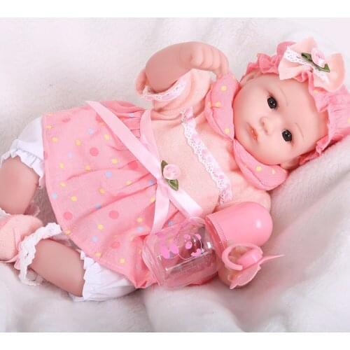 40cm Soft Body Viny Reborn Baby Doll Toy For Girls New Born Girl Baby Birthday Gift To Child Bedtime Early Education Toy