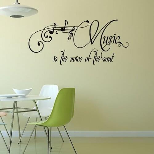 Personality misic is the voice of the soul vinyl wall decal home decor living room bedroom art wallpaper removable wall stickers