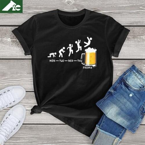 Week Craft Drinking Beer Funny 100% Cotton womens tshirt off white kawaii Clothes unisex T-Shirt men women clothes top gifts