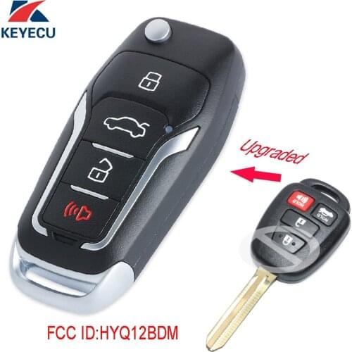 KEYECU Replacement Upgraded Flip Remote Car Key Fob 314MHz H for Toyota RAV4 Camry Corolla 2014-2016 FCC ID: HYQ12BDM