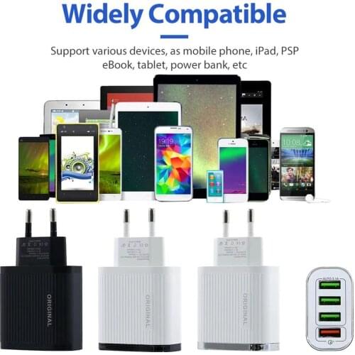 4 Ports USB Charger Quick Charge 3.0 QC3.0 Smart Fast 4 USB Wall Charger For Xiaomi Samsung Huawei Mobile Phone Adapter EU/US