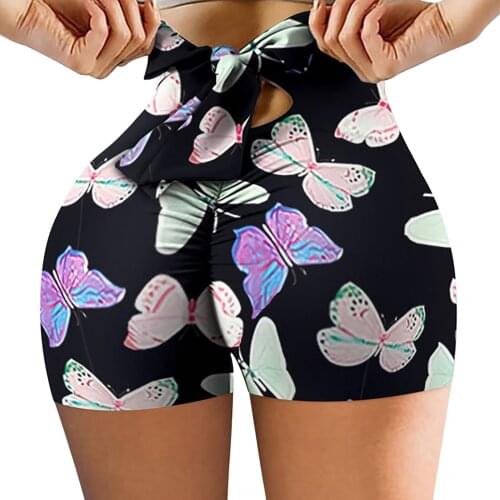 Womens Casual Tight-fitting Yoga Shorts Skinny Buttocks Lifting Fitness Sports Elastic Trousers Gym Girl Tights Shorts Female