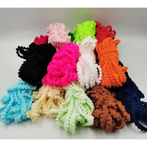1/2 Yards PomPom Fringe Ribbon Sewing Lace Fluff Trim Ball Ribbon Pearl PomPom Sewing Knitted DIY Handicrafts Accessories