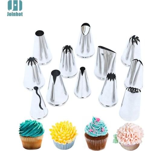 12 pcs tips nozzles Creative Icing Piping Nozzle Pastry Tips Sugar Craft Cake wedding Decorating Tools for make flower leaves