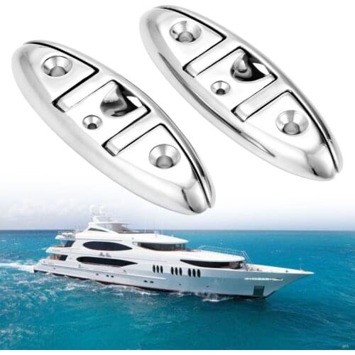 2 Pcs 6 Inch 316 Stainless Steel Boat Flip Up Folding Pull Up Cleats Dock Deck Marine Hardware Line Rope Rowing Boats Accessorie