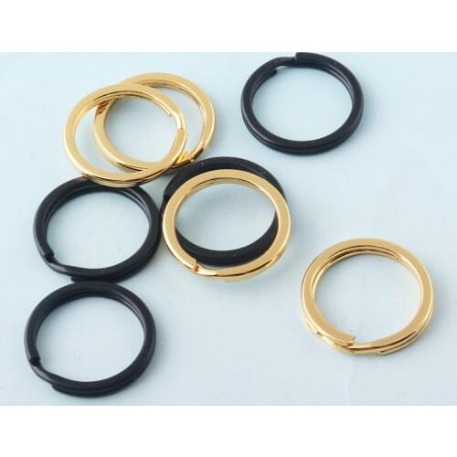 20mm Mini split rings Flat Keyrings Black Key Ring O rings Metal Key Fob Ring for Key Chain Wholesale Findings