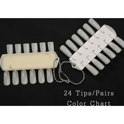 24PCS/Lot Color Card Acrylic Practice Chart Palette Practice Display Tools Fake Nail Tips Gel Lacquer Color Plastic Display